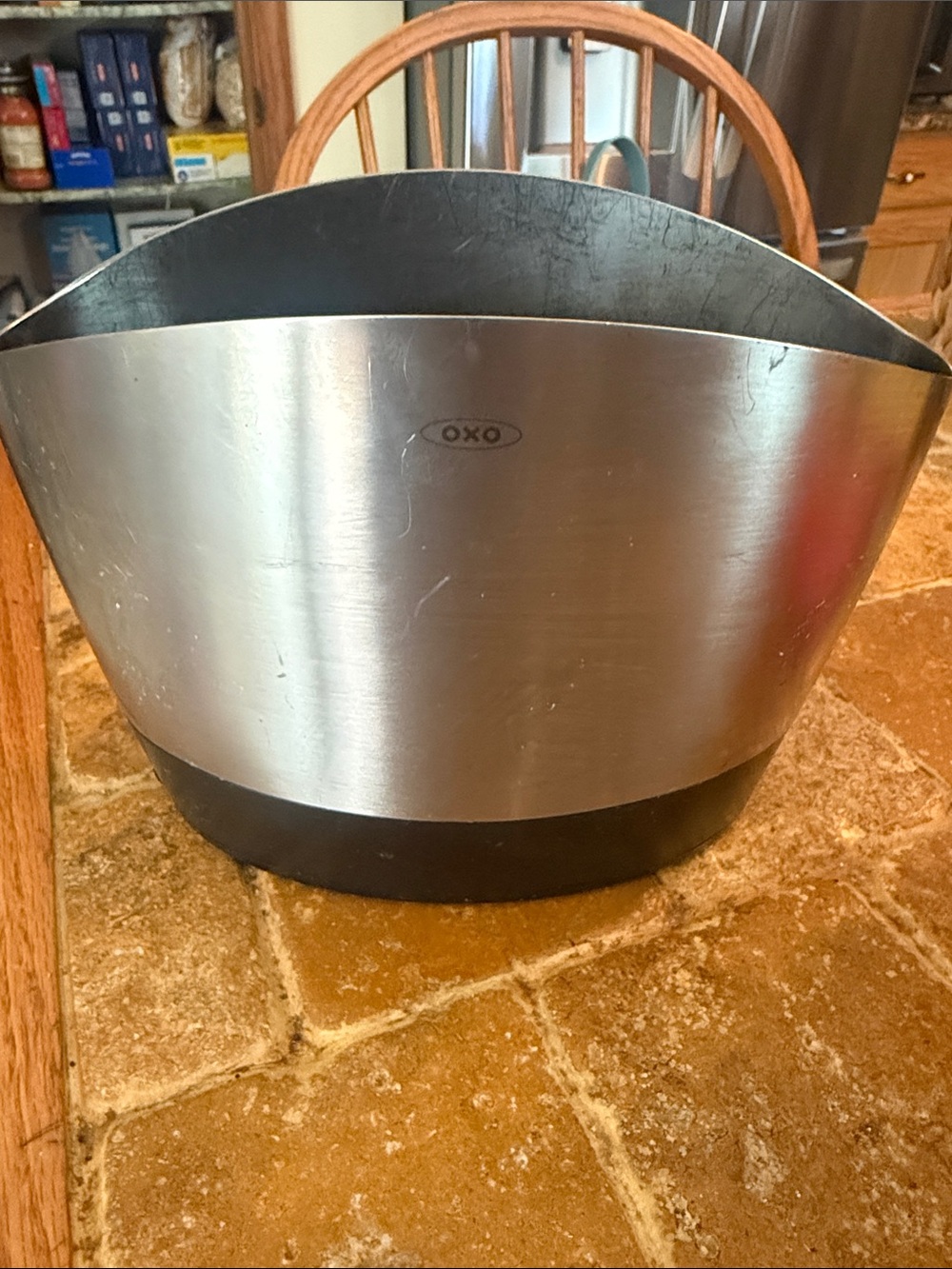 OXO Stainless Steel and Black Countertop Utensil Caddy